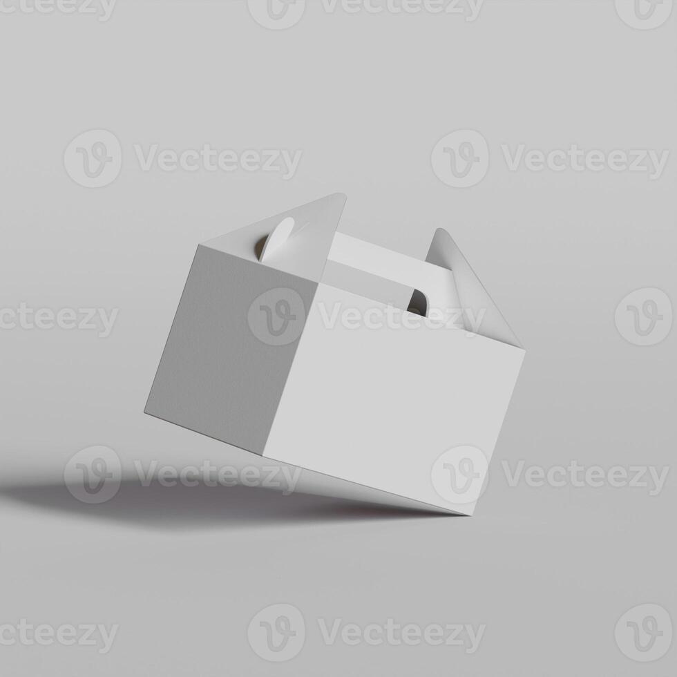 Cardboard boxes on gray background 3D illustration photo