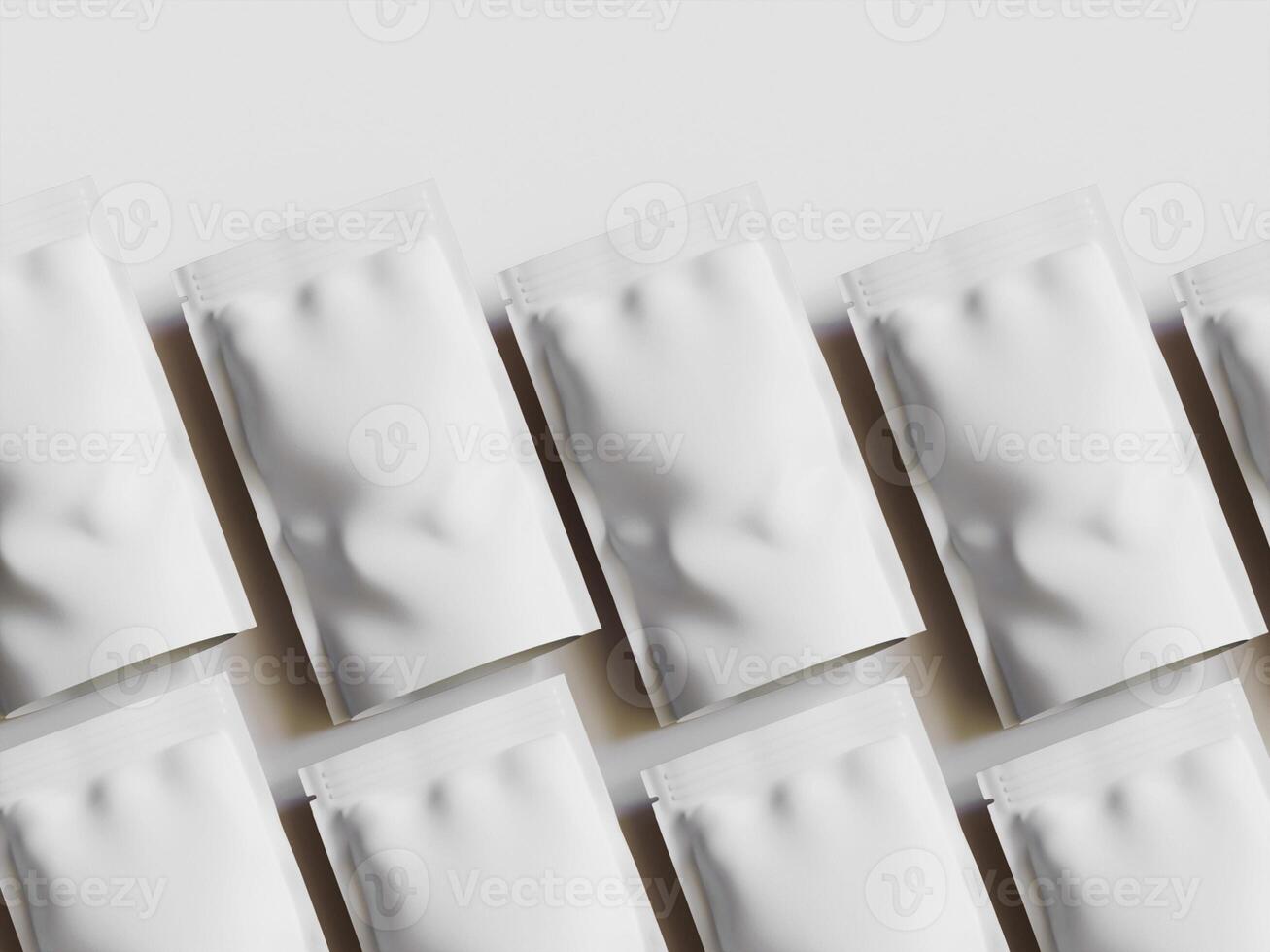 Paper Pouch Packaging MockUp Design isolated on gray background photo