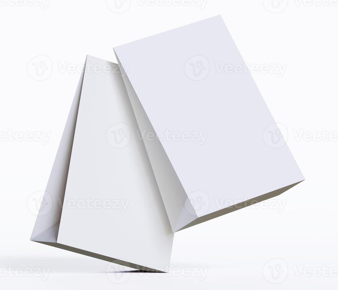 Kraft paper food bag packaging mock-up white color 3D Rendering ISOLATED on white background photo