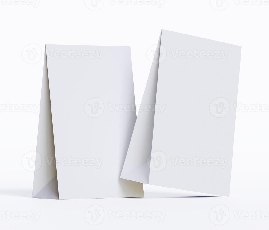 Kraft paper food bag packaging mock-up white color 3D Rendering ISOLATED on white background photo
