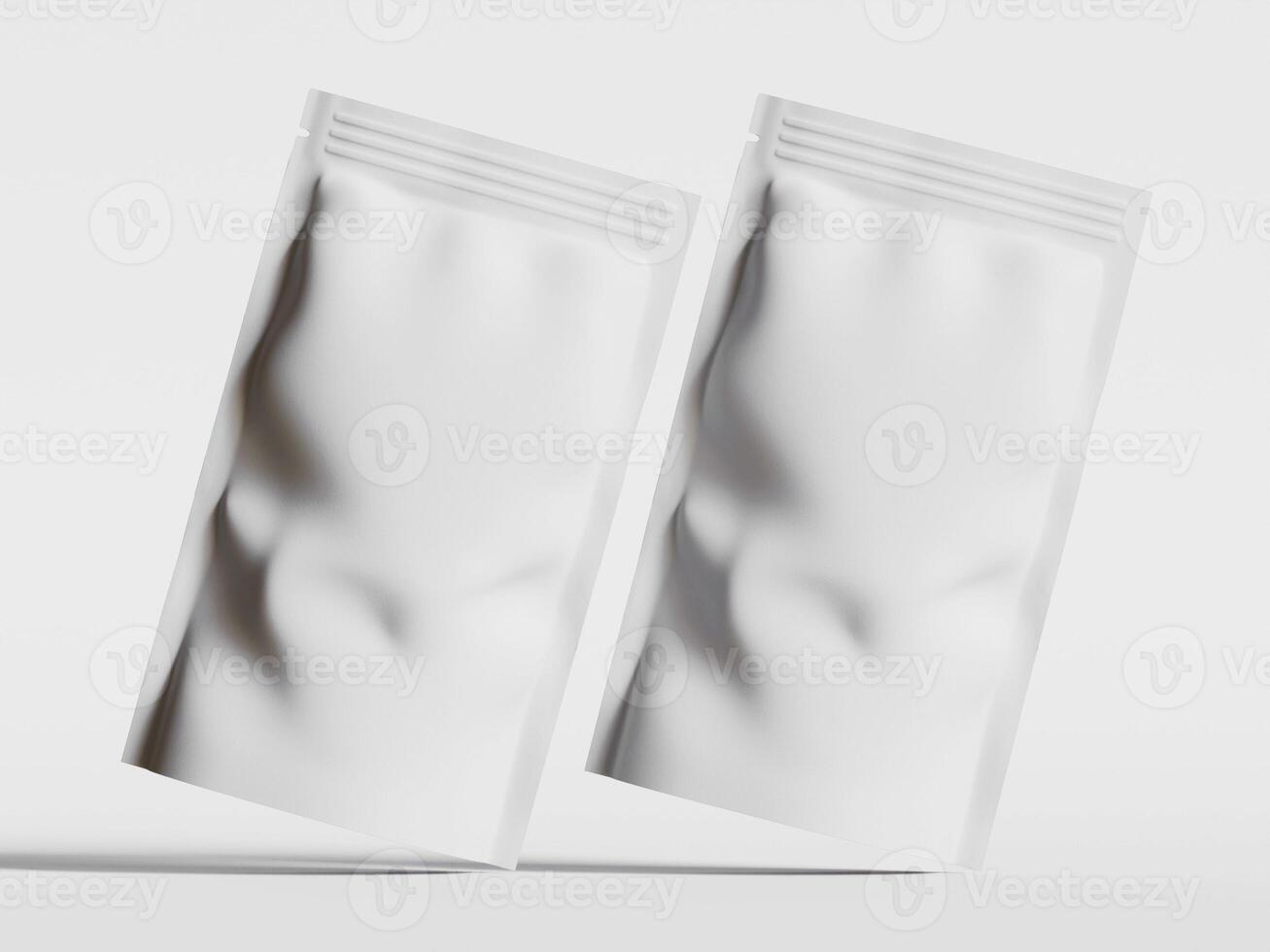 Paper Pouch Packaging MockUp Design isolated on gray background photo