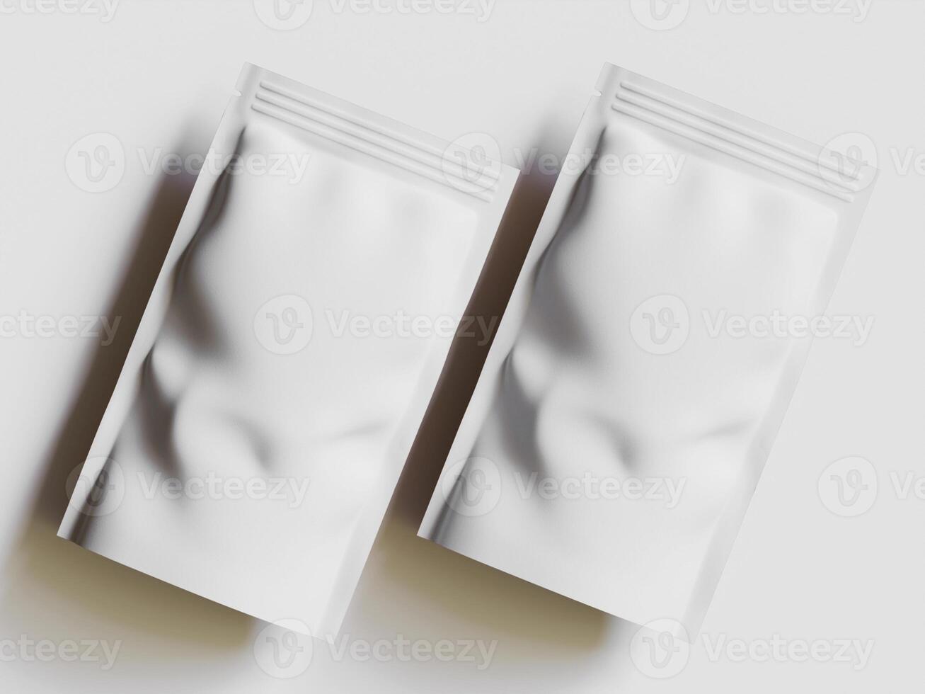 Paper Pouch Packaging MockUp Design isolated on gray background photo
