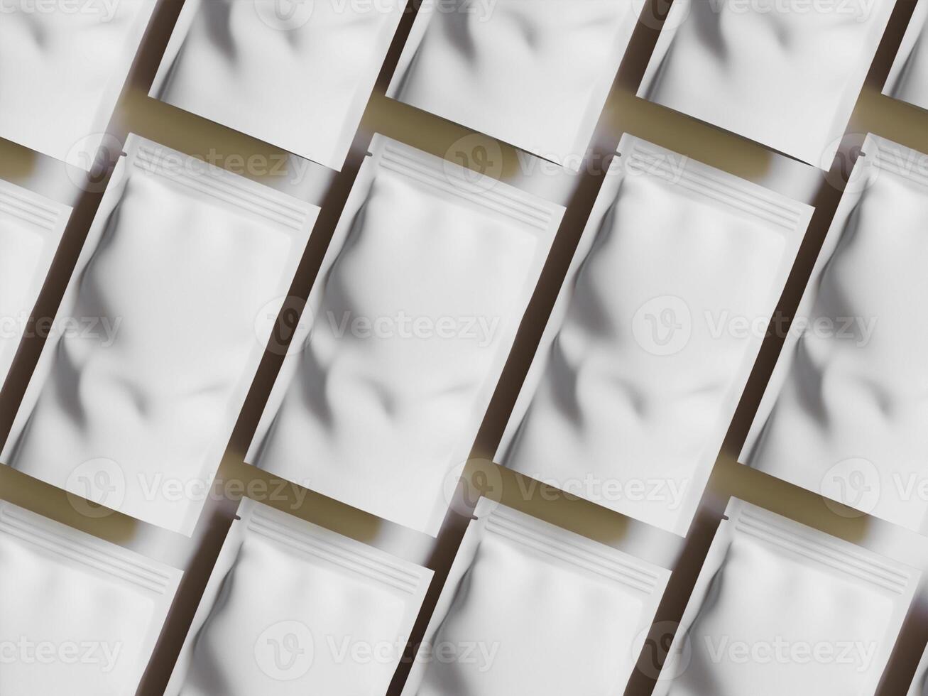 Paper Pouch Packaging MockUp Design isolated on gray background photo