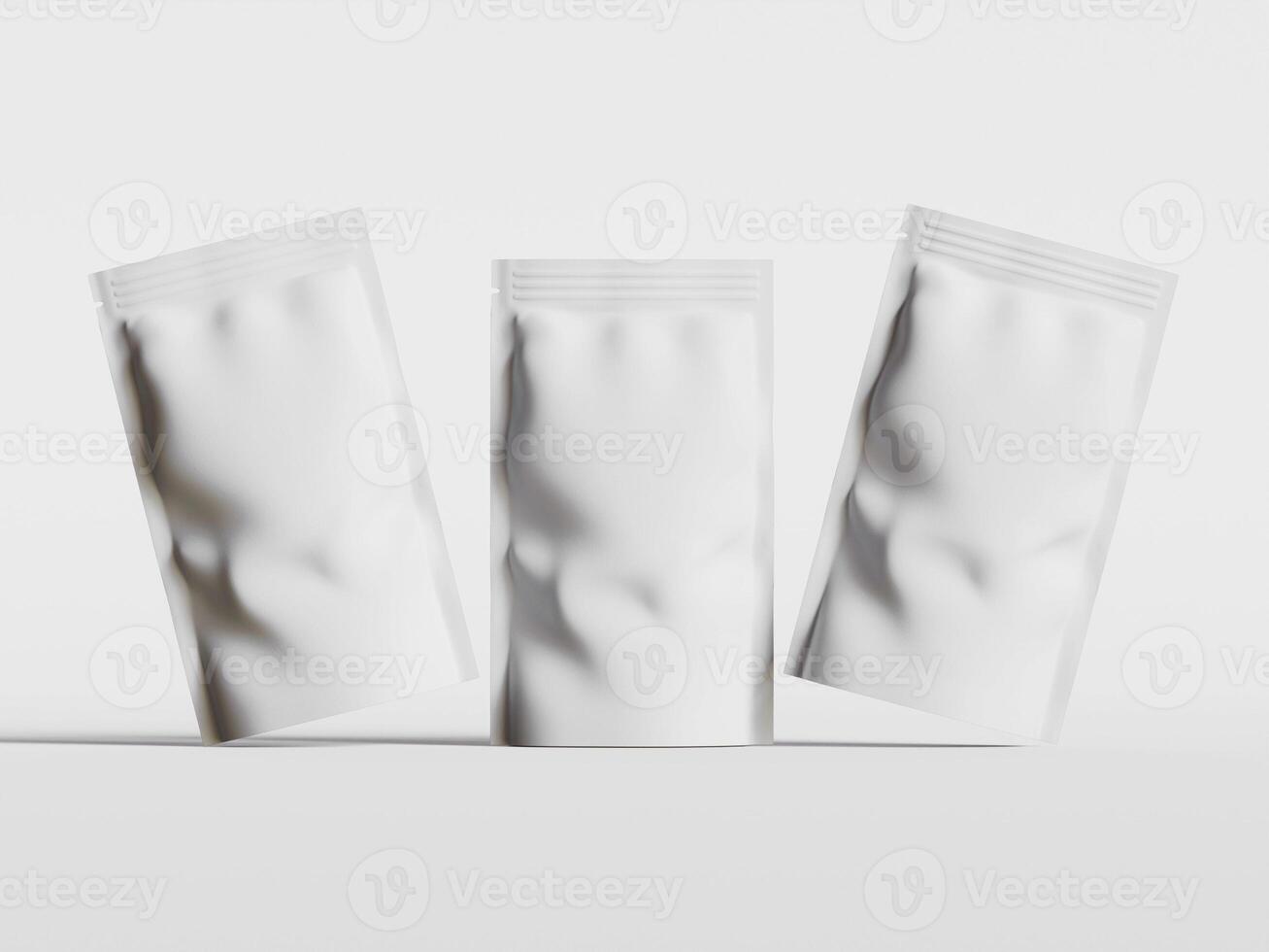 Paper Pouch Packaging MockUp Design isolated on gray background photo