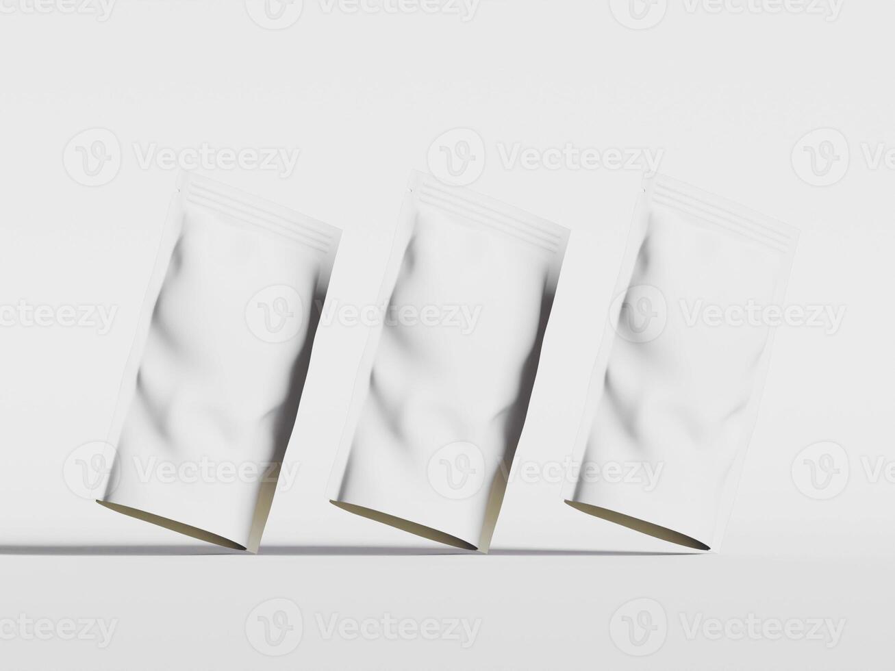 Paper Pouch Packaging MockUp Design isolated on gray background photo