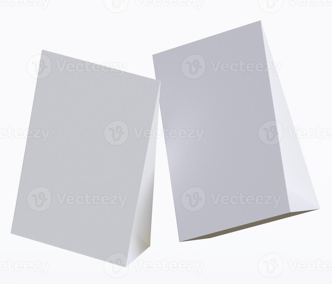 Kraft paper food bag packaging mock-up white color 3D Rendering ISOLATED on white background photo