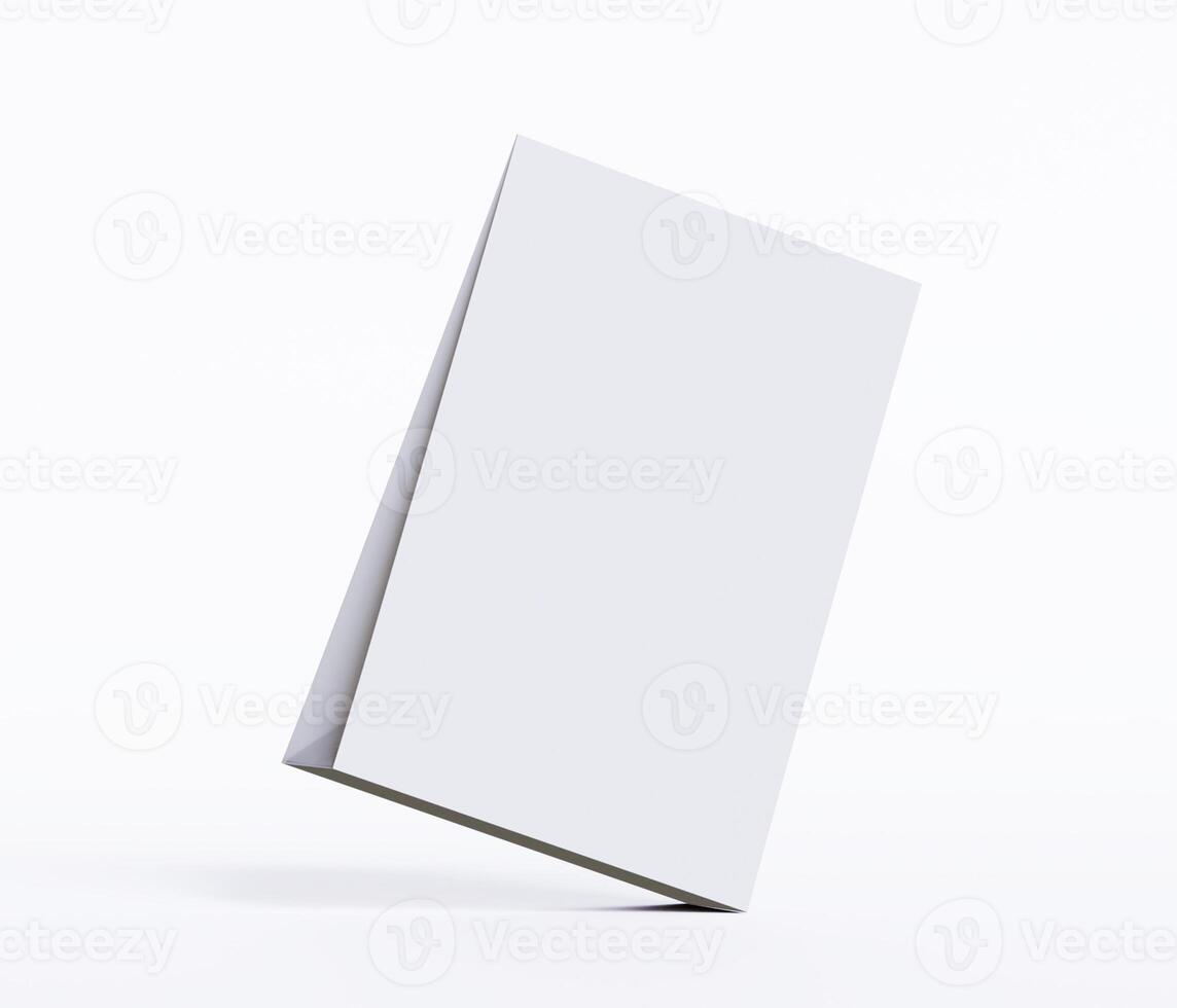 Kraft paper food bag packaging mock-up white color 3D Rendering ISOLATED on white background photo