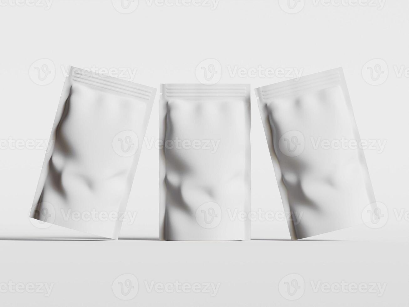 Paper Pouch Packaging MockUp Design isolated on gray background photo