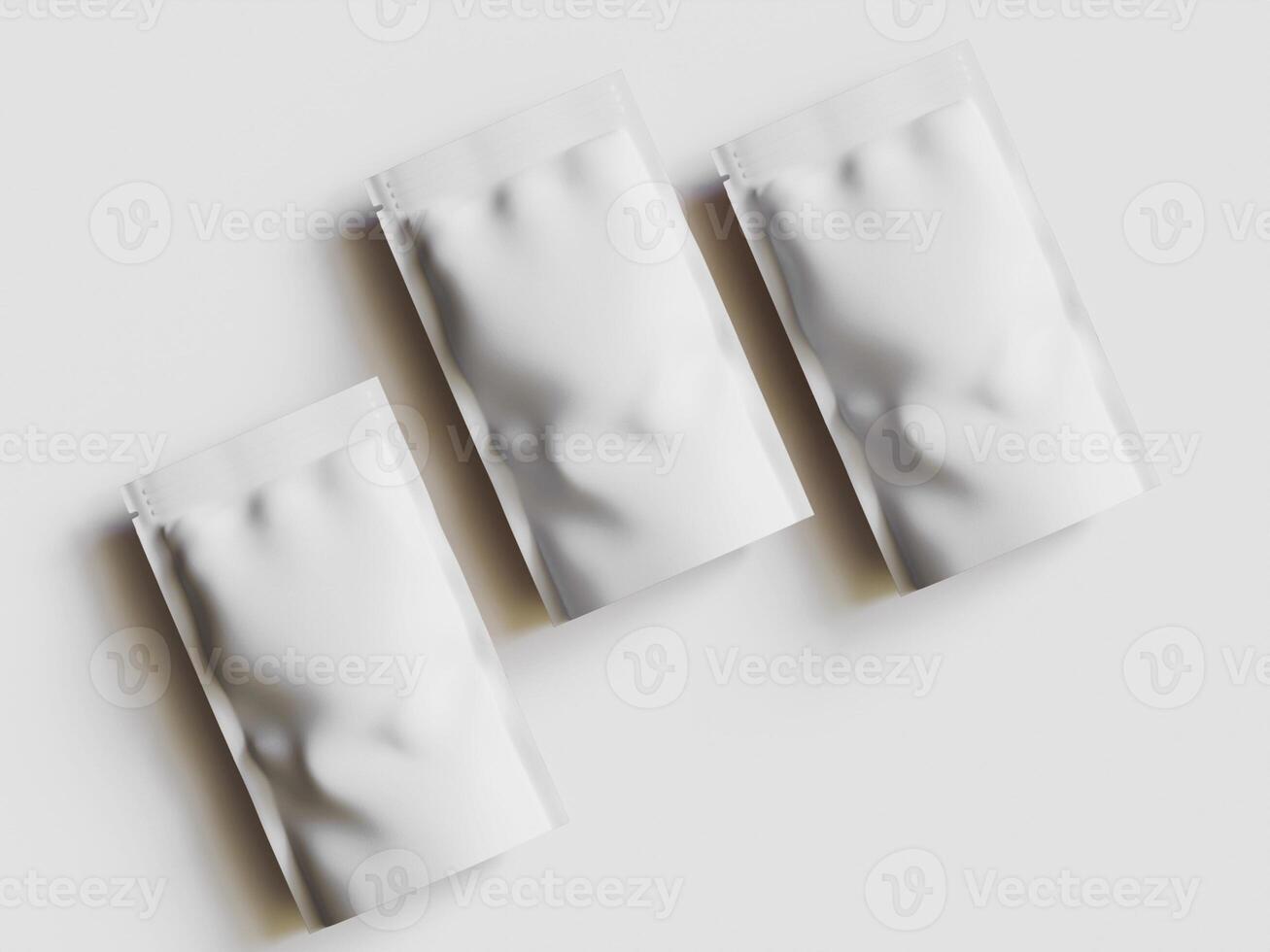 Paper Pouch Packaging MockUp Design isolated on gray background photo