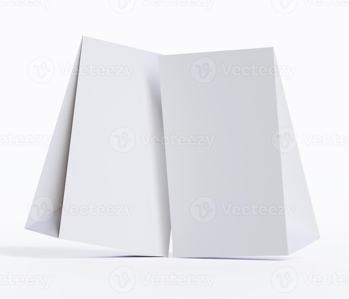 Kraft paper food bag packaging mock-up white color 3D Rendering ISOLATED on white background photo