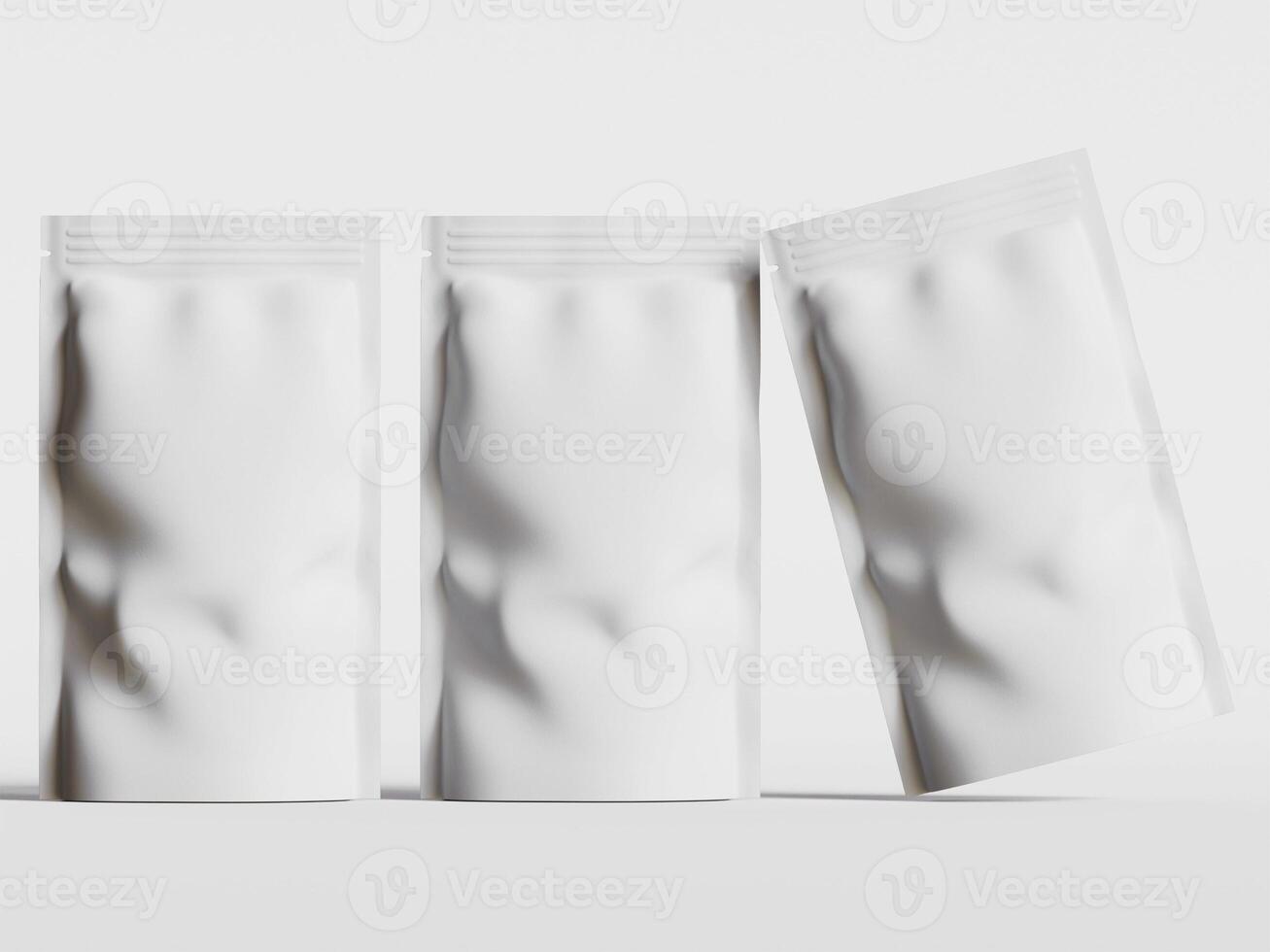 Paper Pouch Packaging MockUp Design isolated on gray background photo