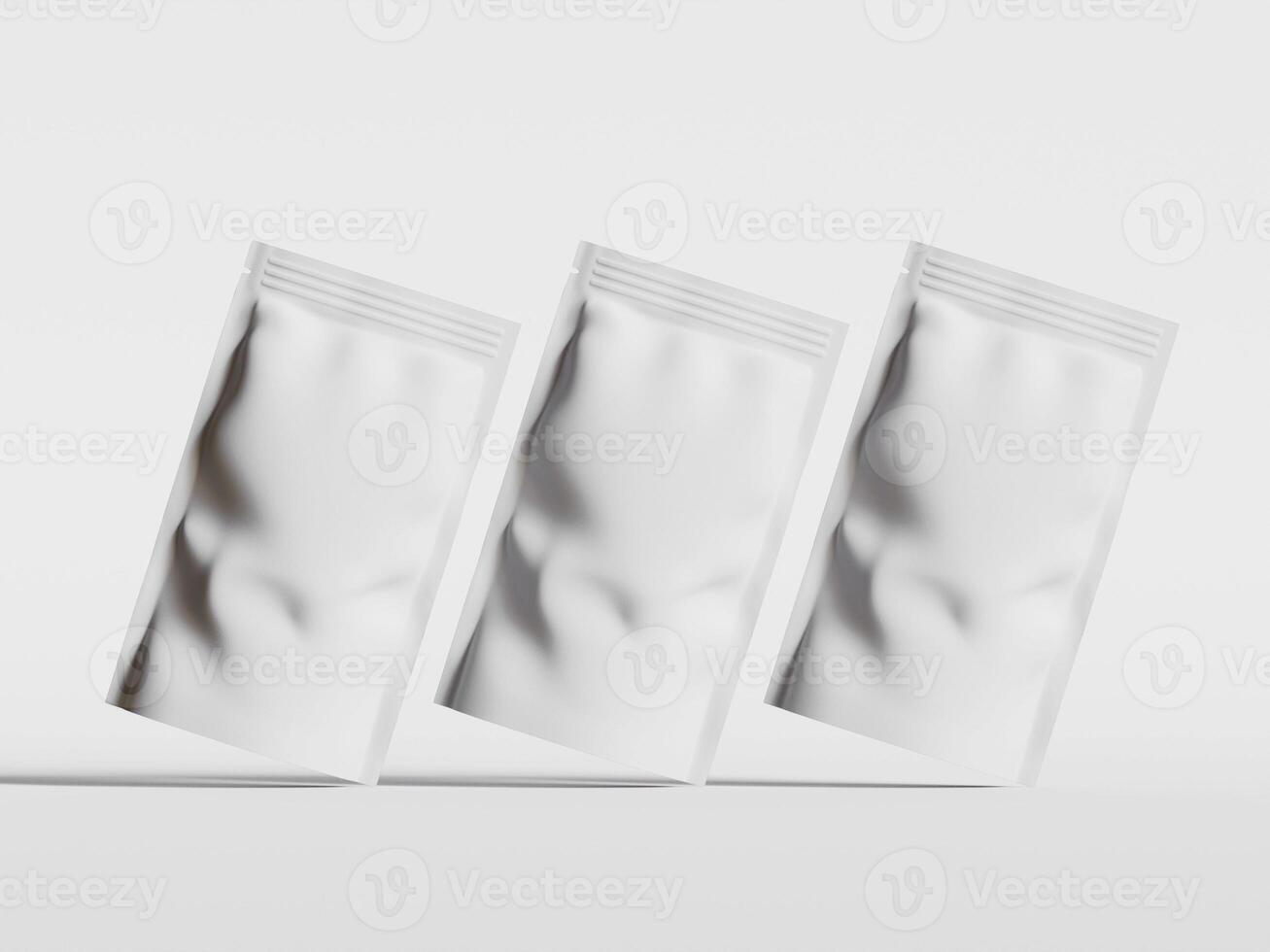 Paper Pouch Packaging MockUp Design isolated on gray background photo