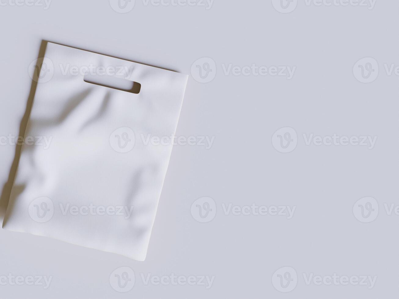 White Bakery Packaging Paper Bag Mockup 3D Rendered on gray background photo