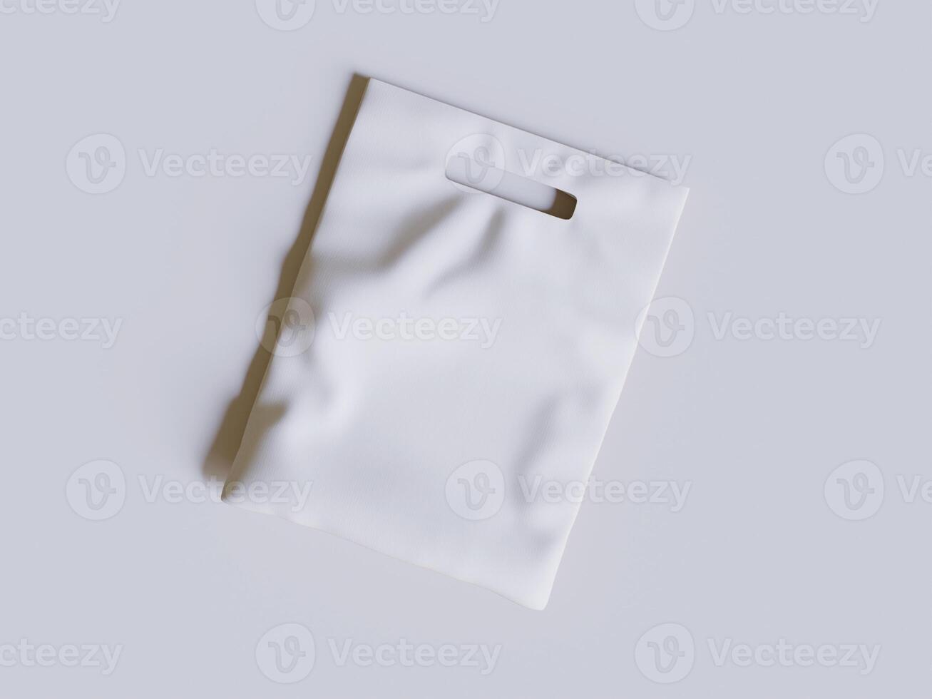 White Bakery Packaging Paper Bag Mockup 3D Rendered on gray background photo
