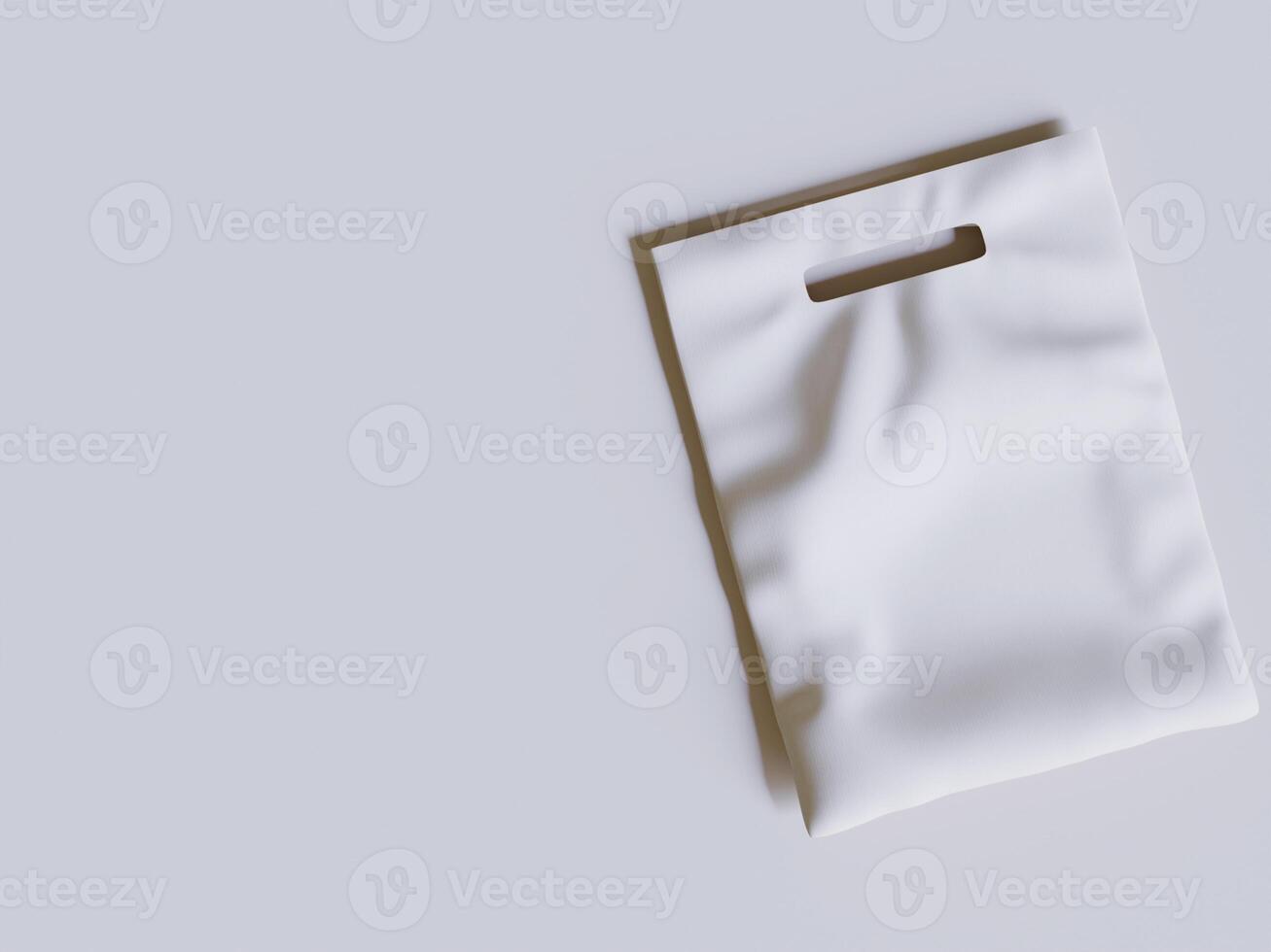 White Bakery Packaging Paper Bag Mockup 3D Rendered on gray background photo