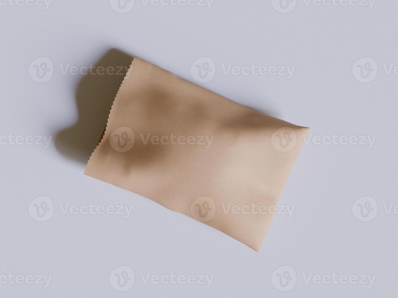Brown paper bags isolated on gray background. realistic illustration of craft package mockup with blank space for branding, takeaway food photo