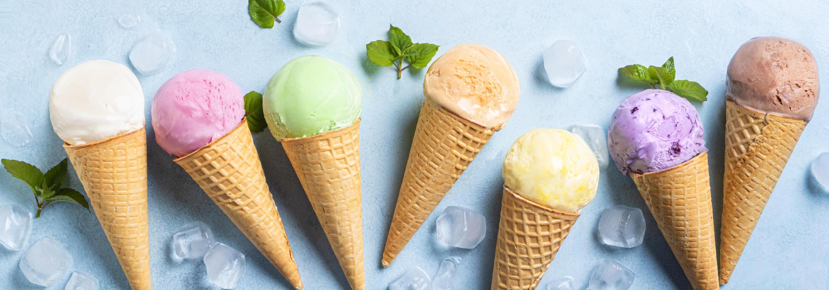 Ice cream scoops assortment photo