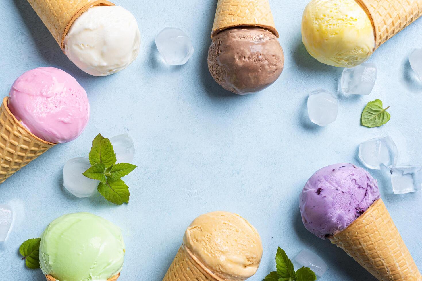 Ice cream scoops assortment photo