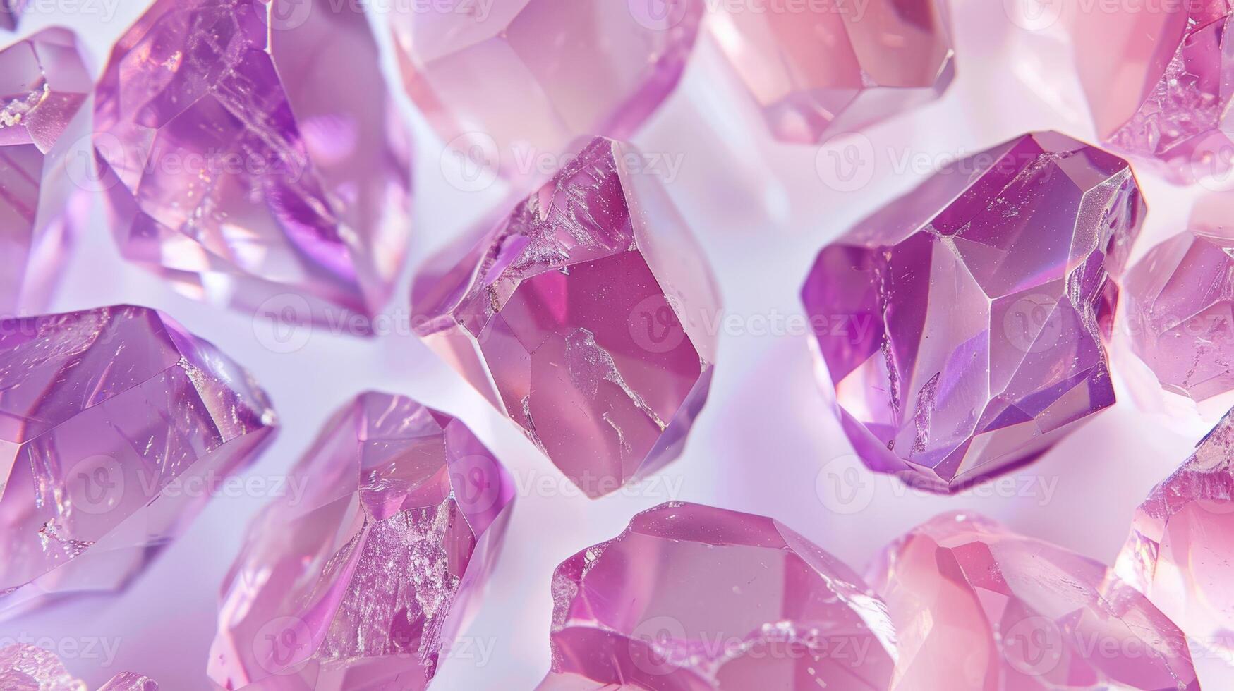 Mesmerizing Kunzite Geodes Background, Pink and Purple Gemstones, Design for Print, Card, and Poster photo