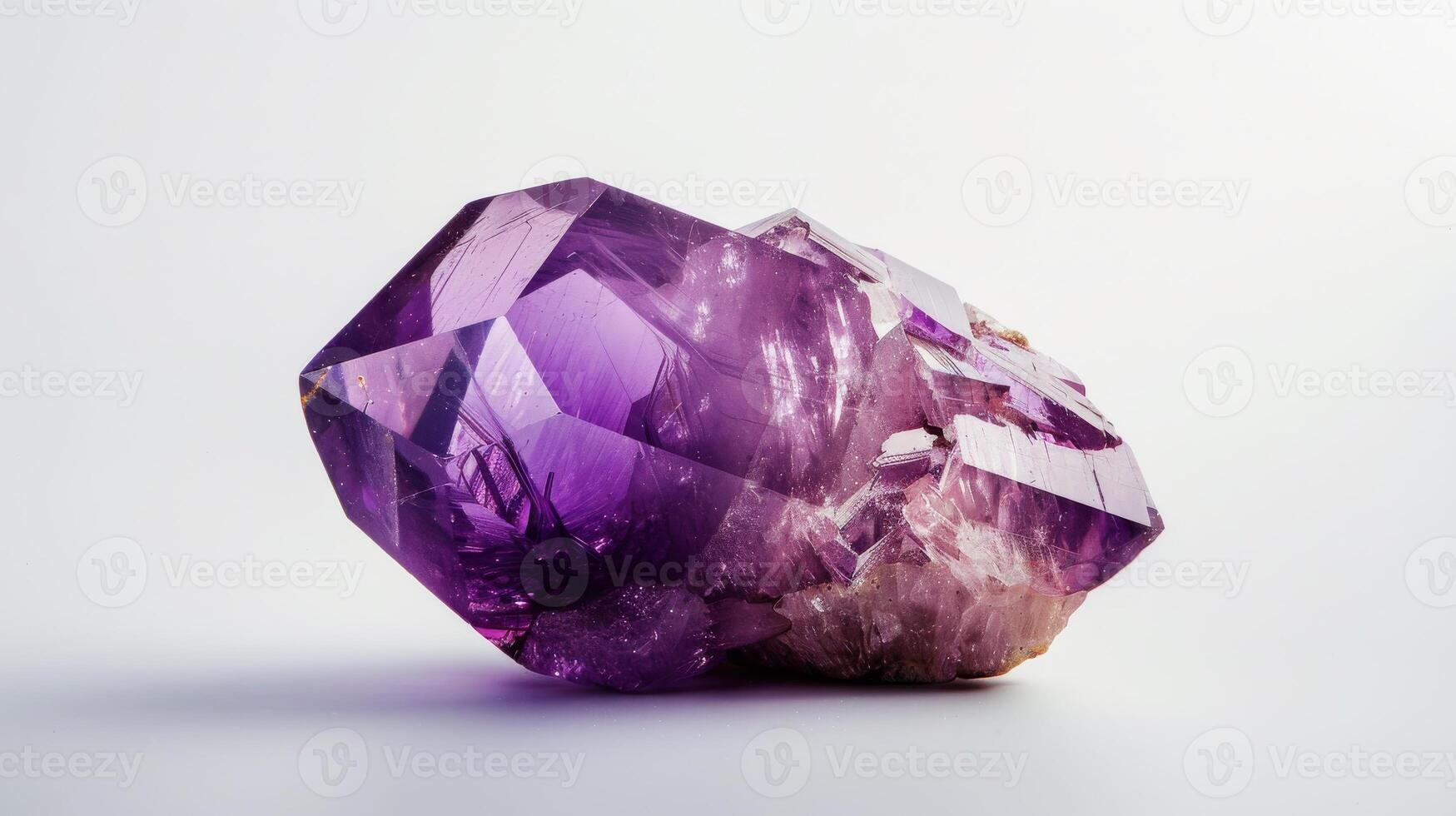 CloseUp of Single Polished Amethyst Crystal for Design and Decor Themes photo