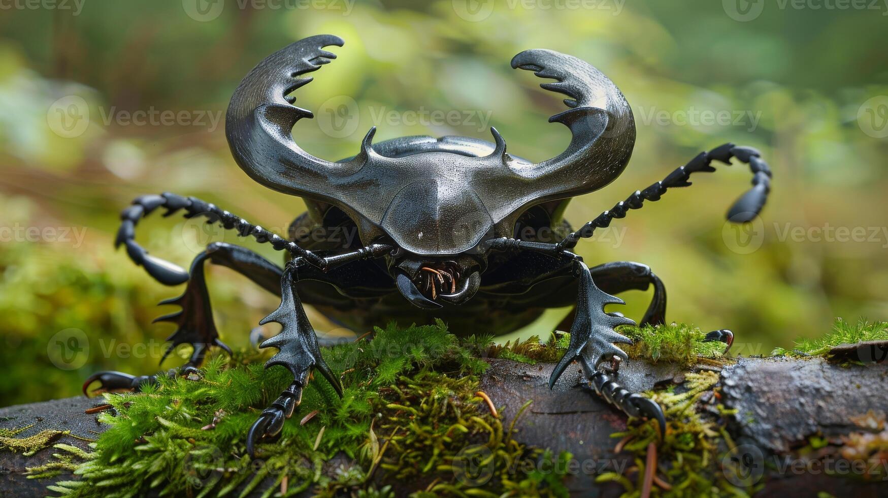 Giant Stag Beetle CloseUp in Natural Habitat for Wildlife Photography and Nature Enthusiasts photo