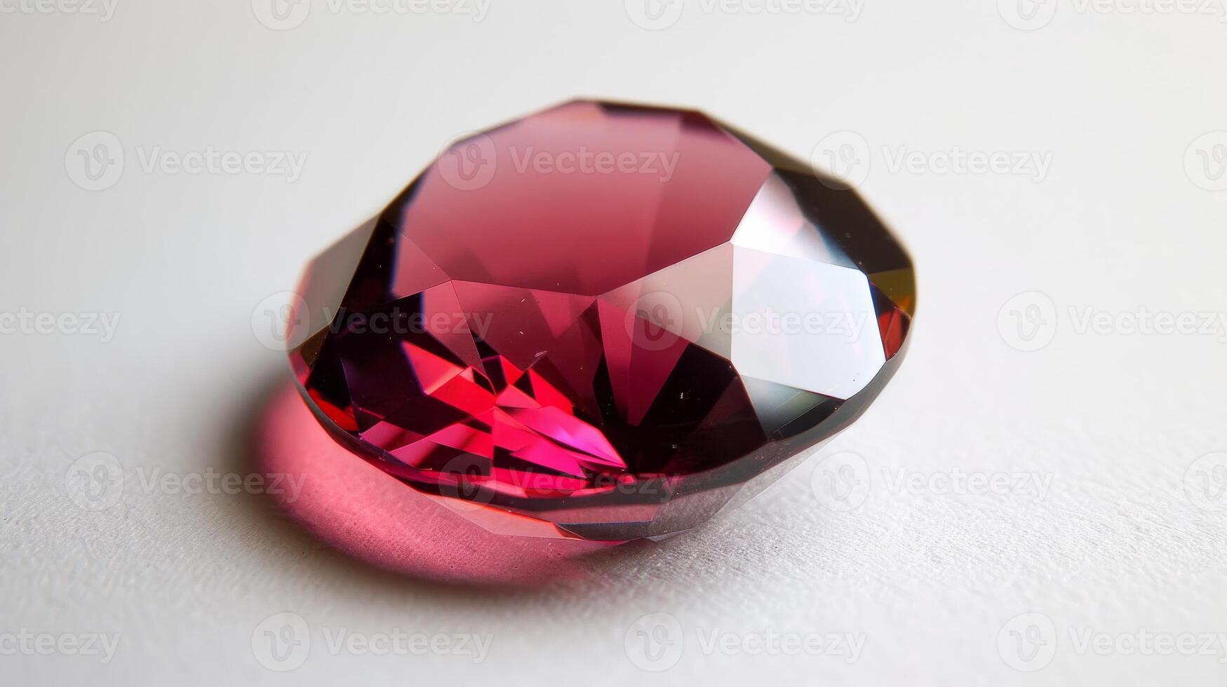 Polished Rhodolite Gemstone, CloseUp View, Ideal for Jewelry Design, Gem Study photo