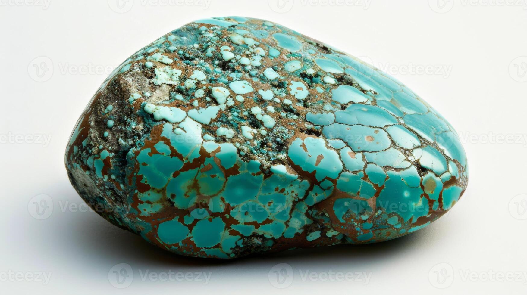 CloseUp of a Single Polished Turquoise Gem, Ideal for Print, Card, Poster Design photo