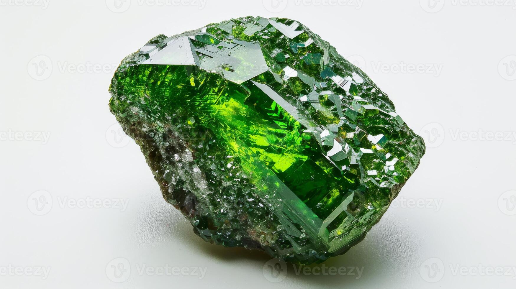 Gleaming Uvarovite Gemstone CloseUp, Ideal for Geology Study Prints, Posters, and Classroom Decor photo