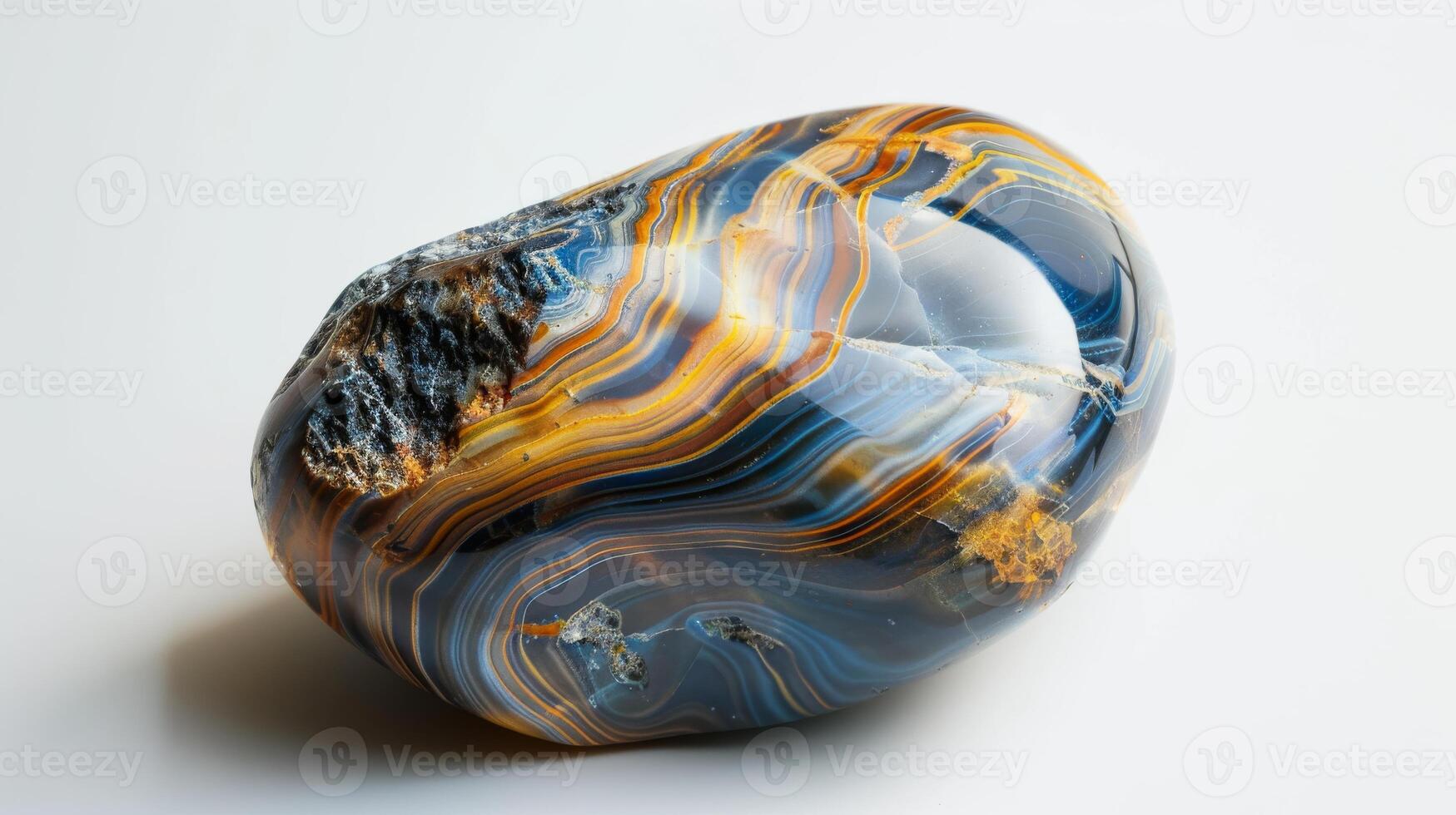 Polished Pietersite Gemstone with Vibrant Patterns Perfect for Jewelry, Design, Print, Poster photo