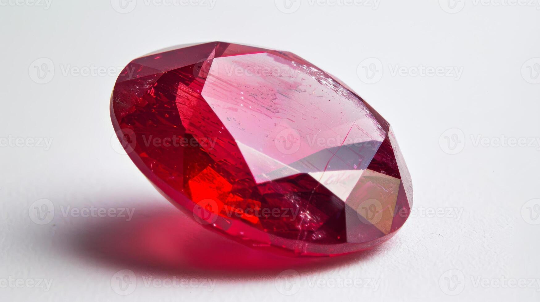 Radiant Polished Ruby Gemstone CloseUp for Jewelry Design and Gemology Study photo