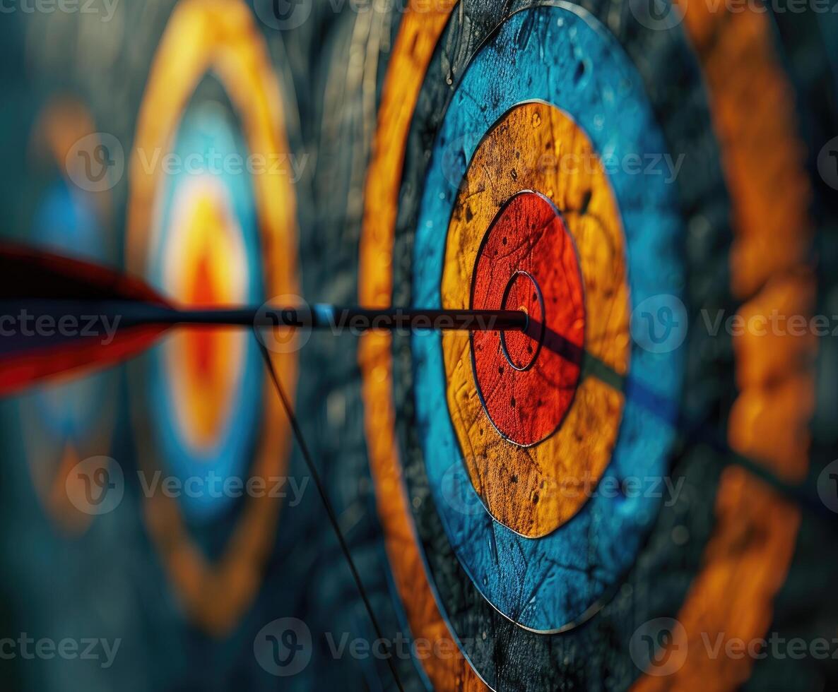 Row of circle archery target. photo