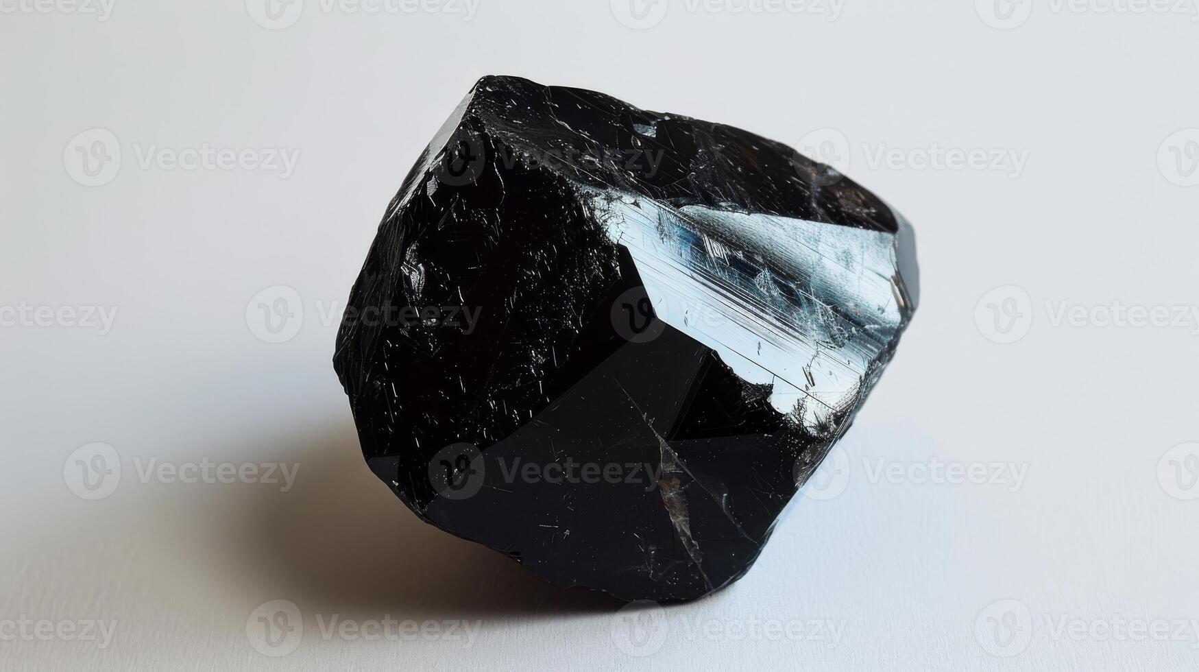 Polished Black Tourmaline Crystal Gemstone for Natural Healing and Protection photo