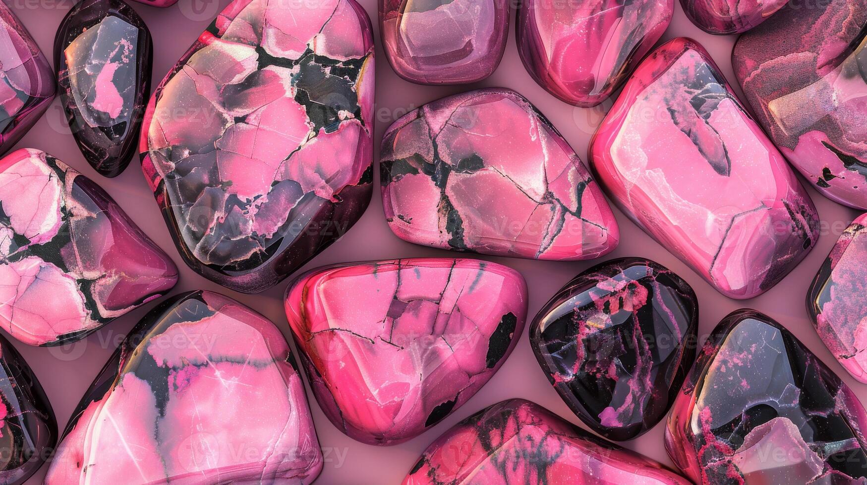 Elegant Rhodonite Gemstone Pattern Background for Print, Card, Poster Design photo