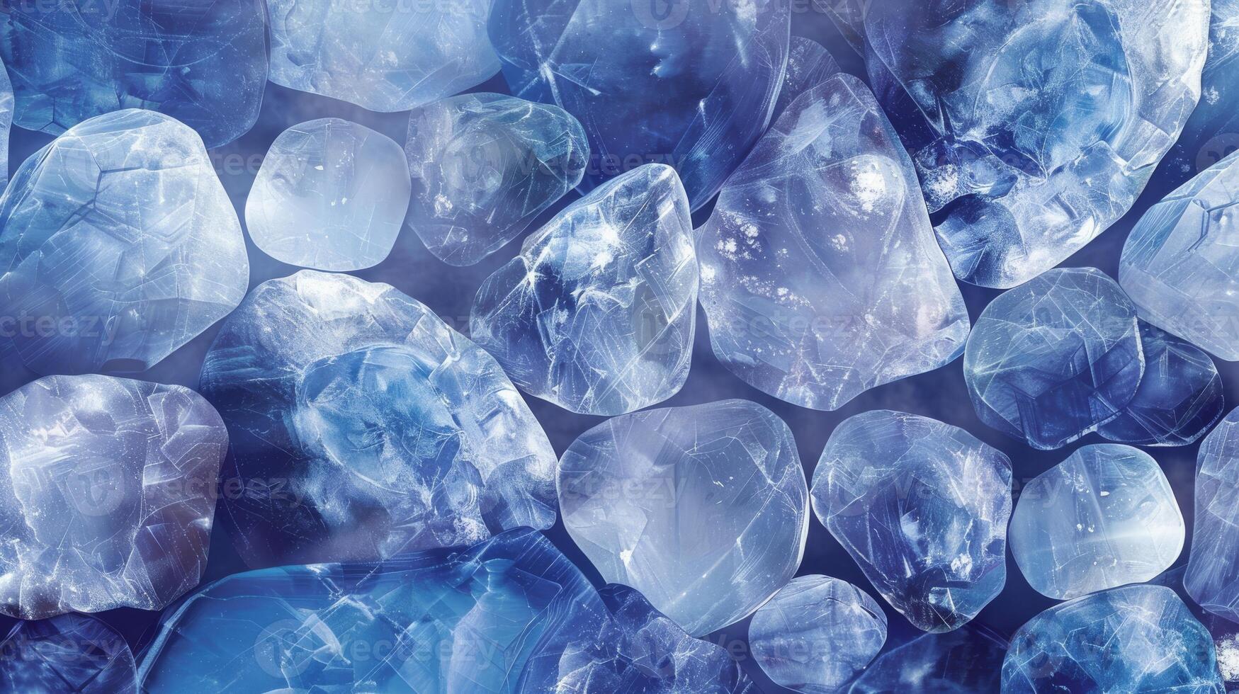 Icy Blue Crystals Background, Design for Print, Card, Poster, Winter Theme, Cool Tones photo