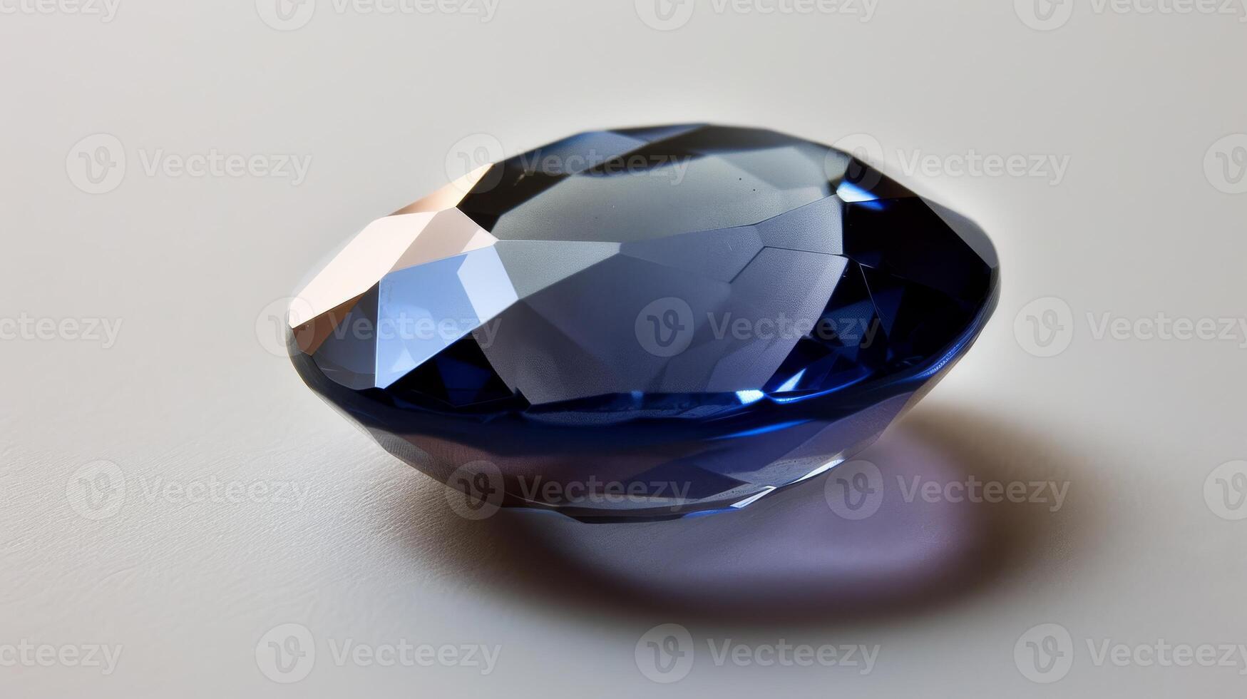 CloseUp of Polished Iolite Gemstone for Jewelry Design and Decoration on Neutral Background photo