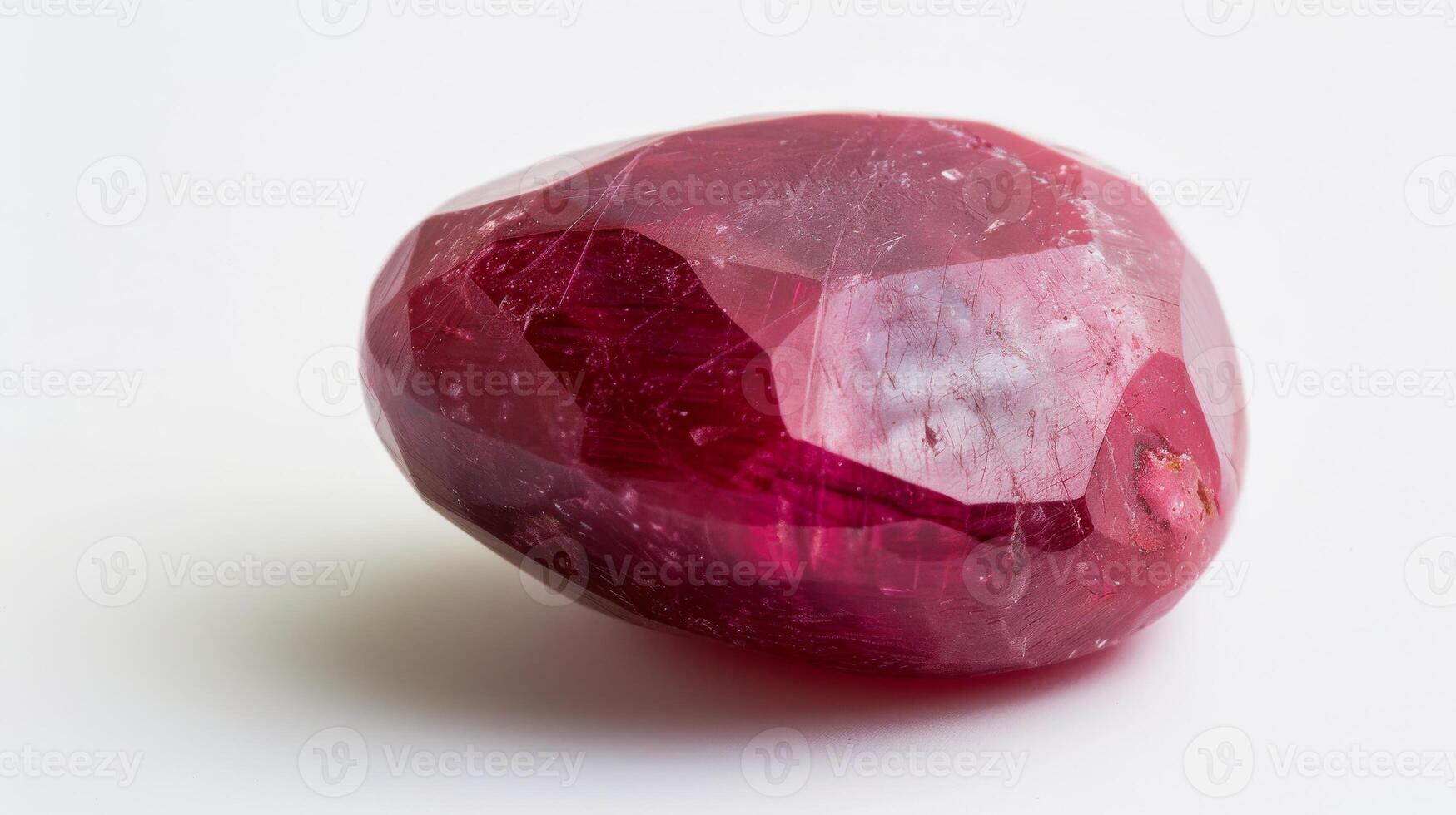 Polished Ruby Gemstone Close Up for Jewelry Design, Gem Industry, Mineral Display, and Precious Stone Collection photo