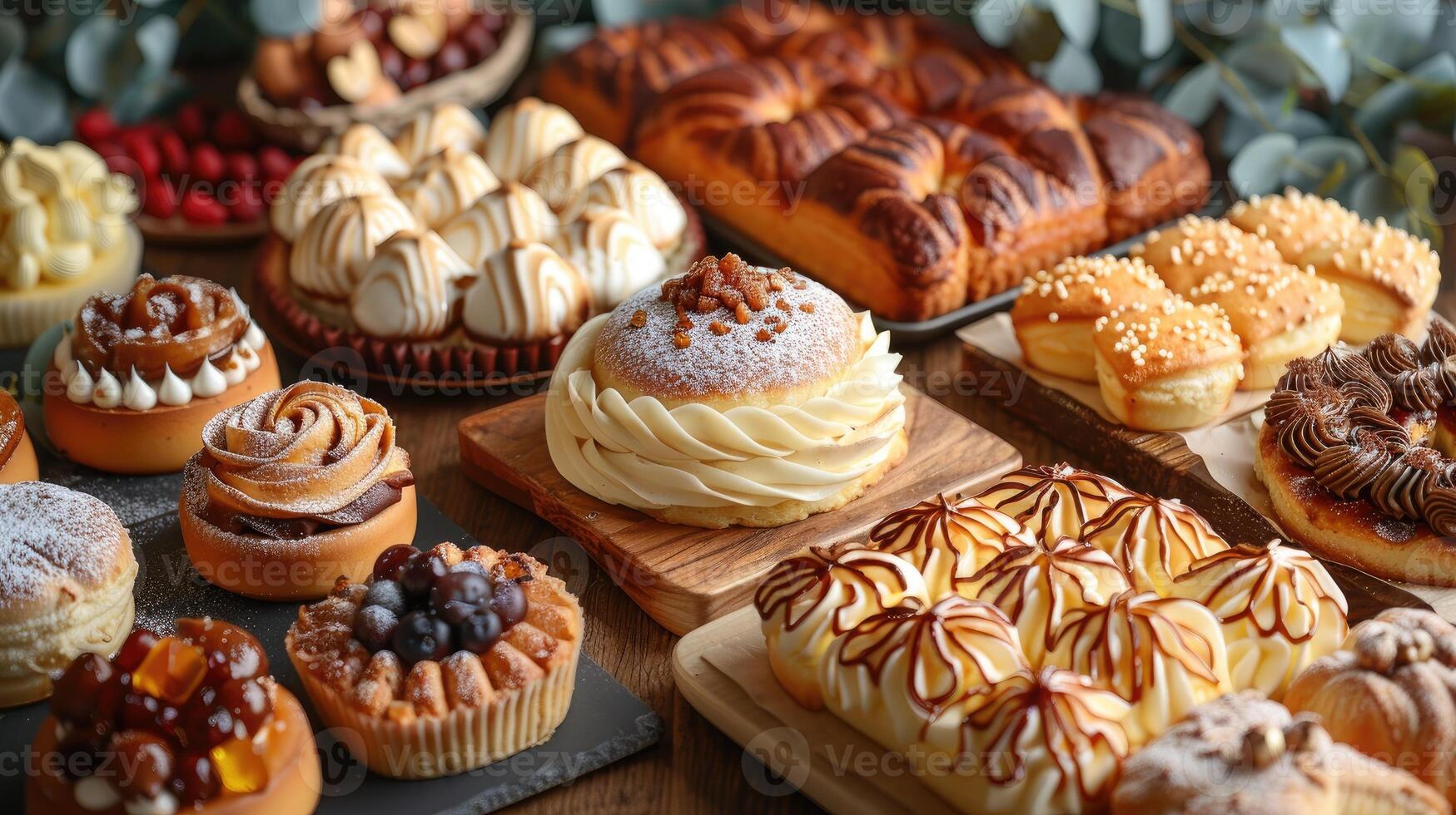 Assorted pastries and desserts photo