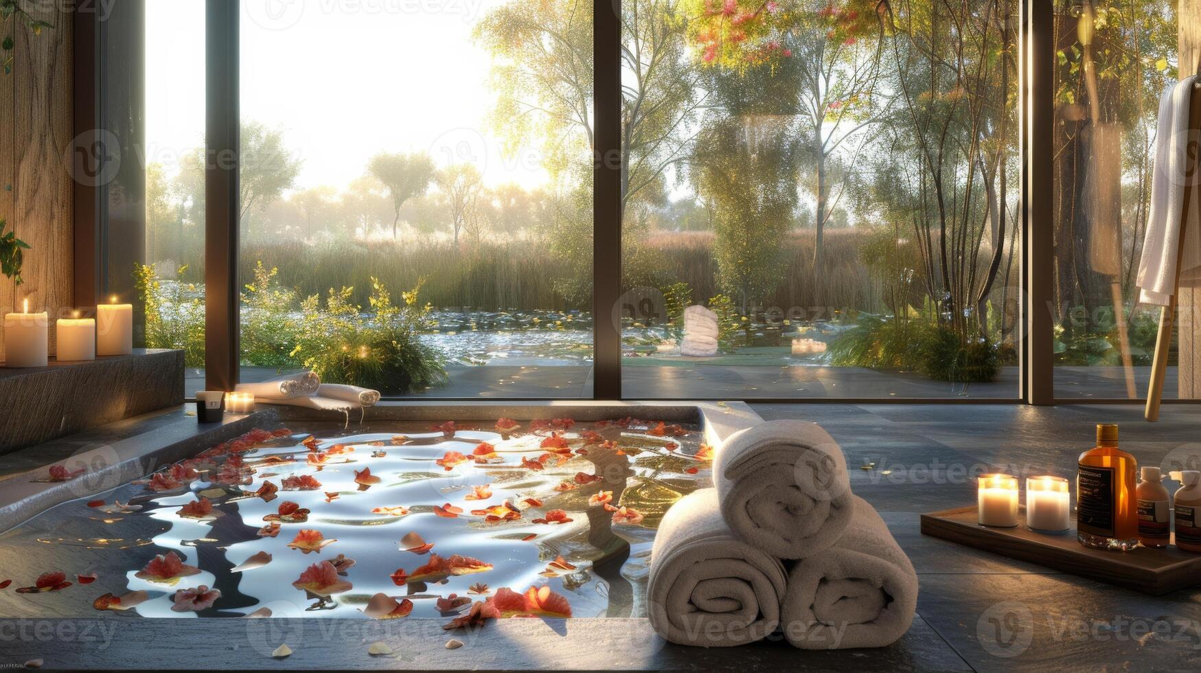 Peaceful Spa Room with Large Soaking Tub for Relaxation and Wellness Design photo