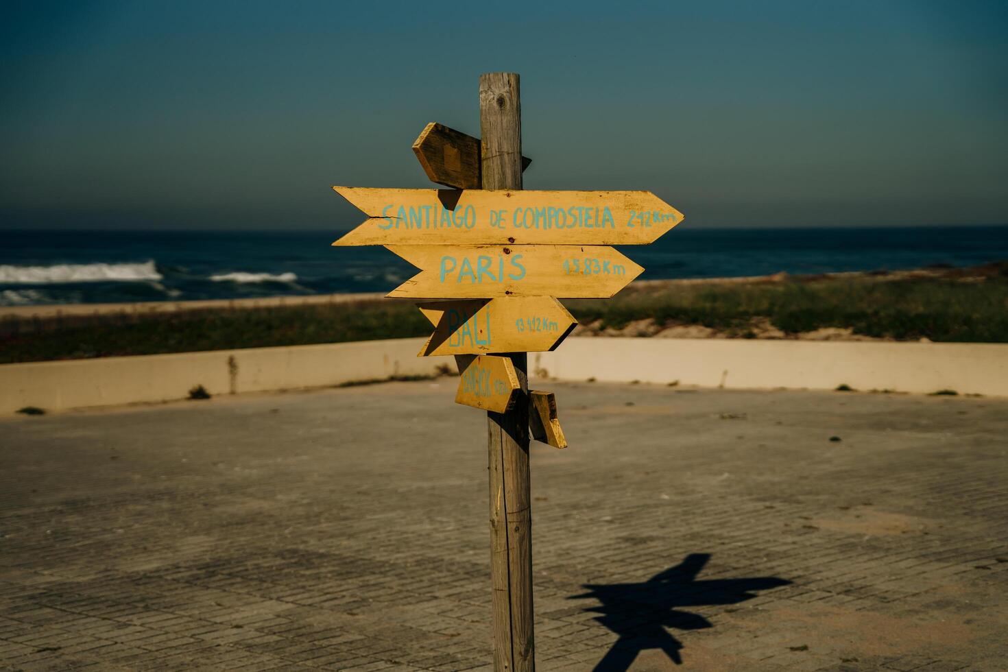 pilgrimage way at the sunset, Camino Portuguese, Portugal photo