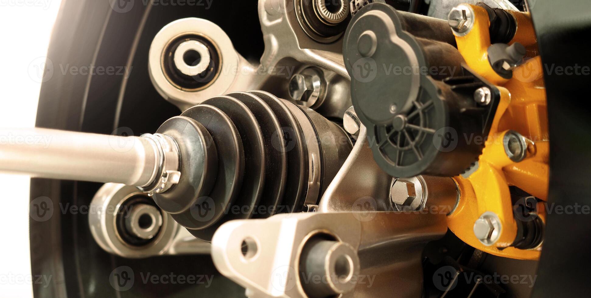 Car suspension. Technical images of structure of car spare parts. photo