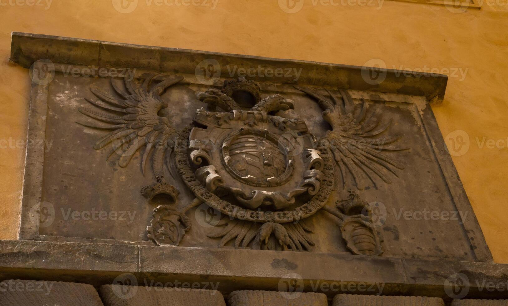 Podebrady- Czech- 27 July 2024. Coat of arms in inner courtyard Podebrady Castle photo