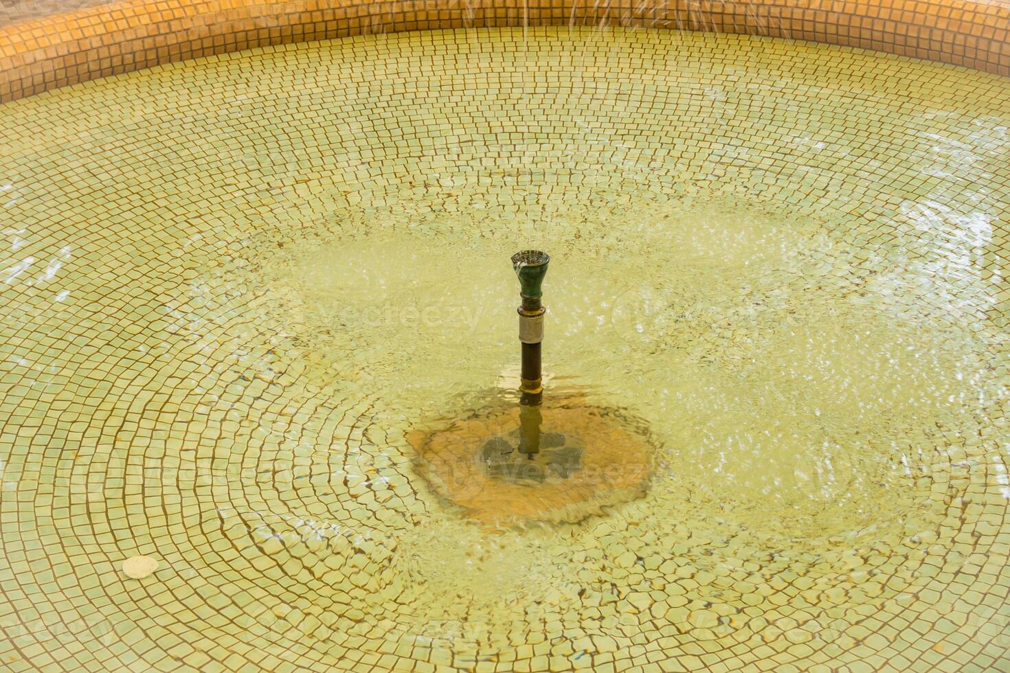 Podebrady- Czech- 27 July 2024. Mineral water source in famous kolonada in park photo