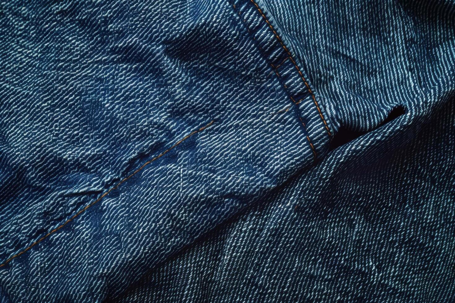 A denim texture background features a classic, rugged fabric with a distinctive twill weave pattern photo