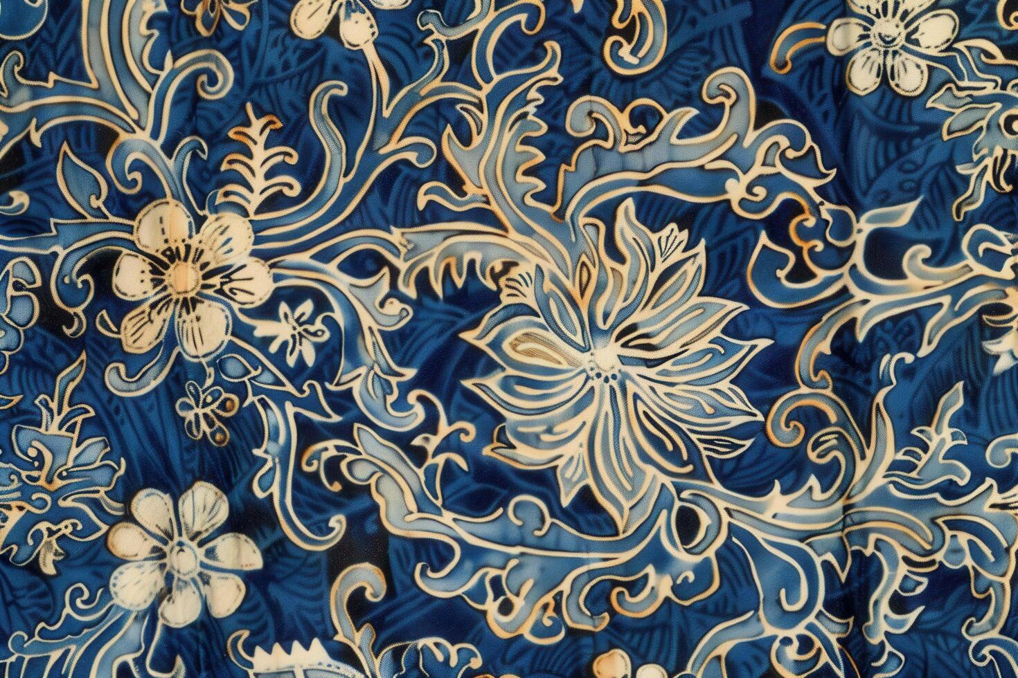 A batik texture background features intricate, hand-dyed patterns with a rich, organic appeal photo