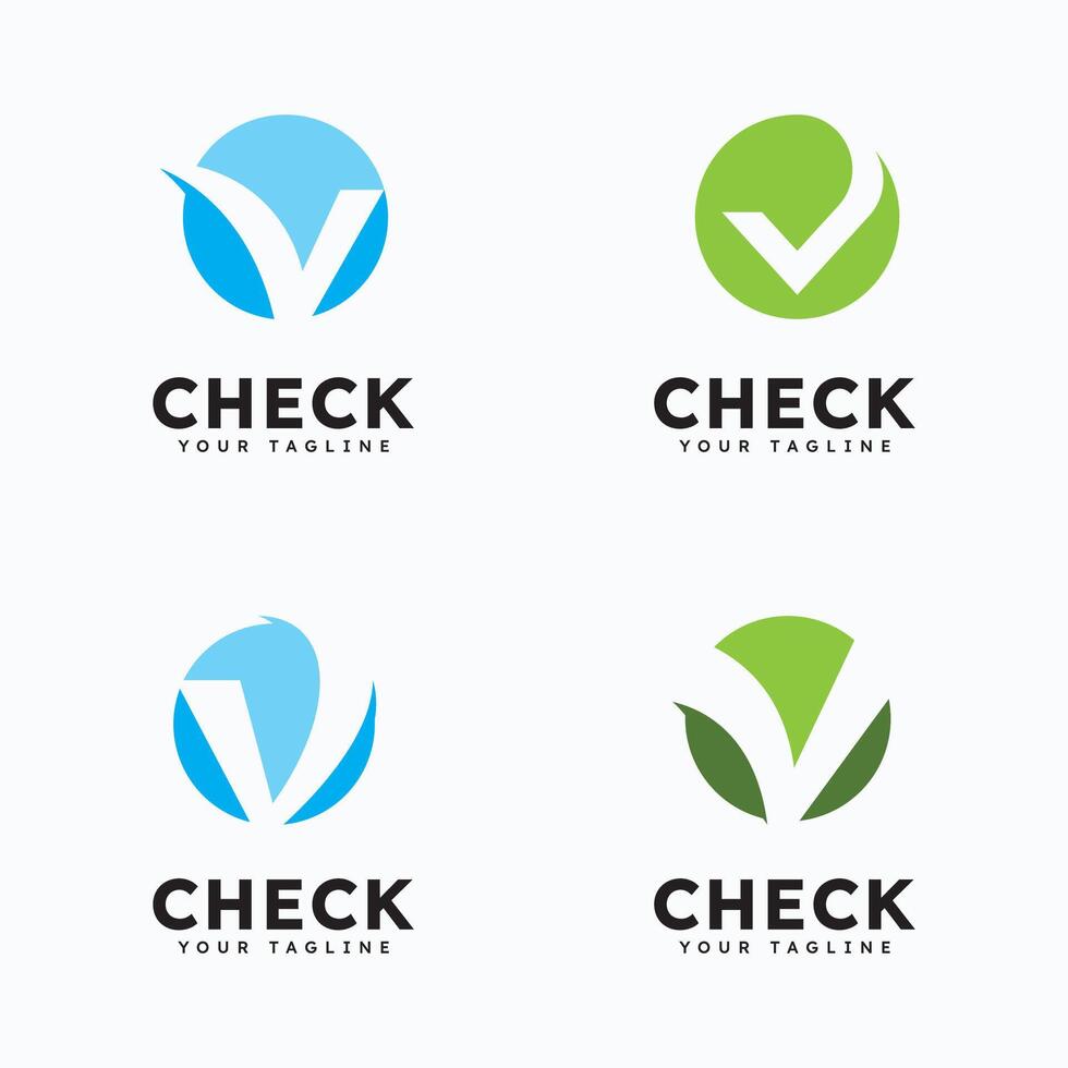 Check mark V logo design symbol vector
