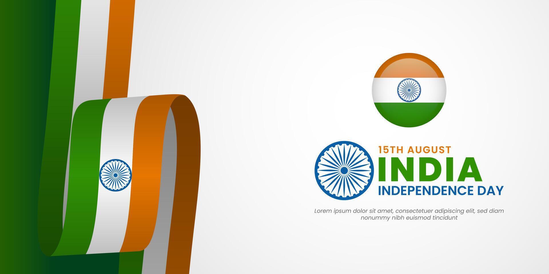 India Independence Day 15 August Celebration Design Illustration. Template for Poster, Banner, Advertising, Greeting Card or Print Design Element vector