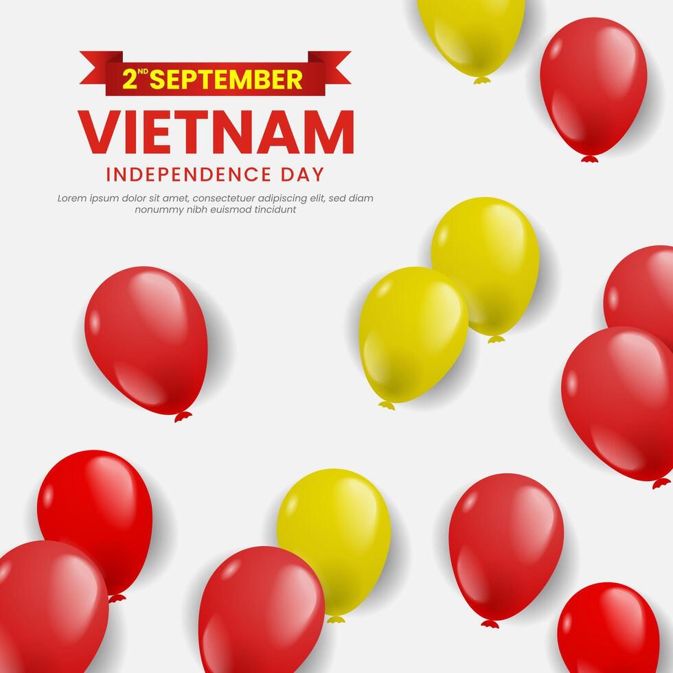 Vietnam Independence Day template background with balloon illustration vector