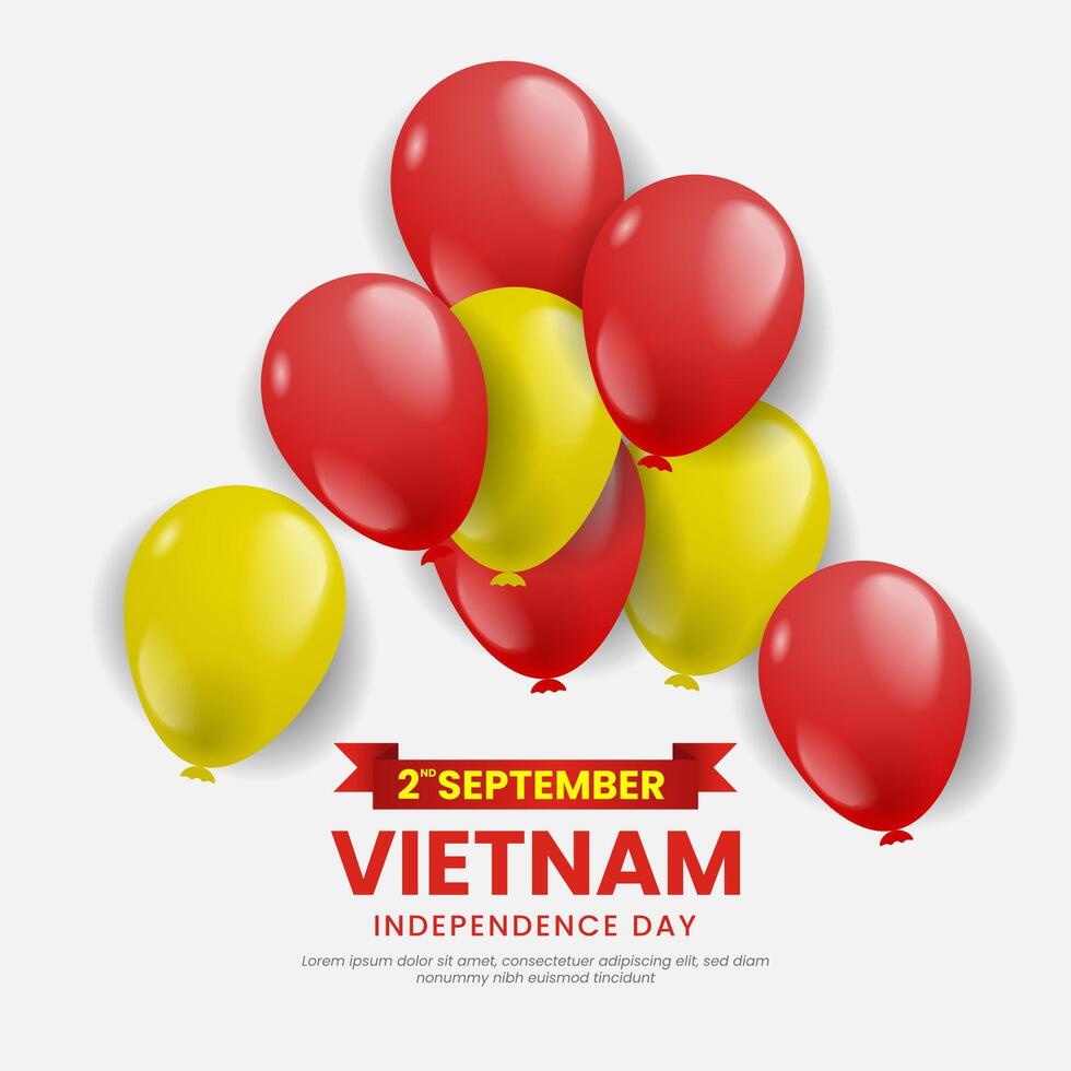 Vietnam Independence Day template background with balloon illustration vector