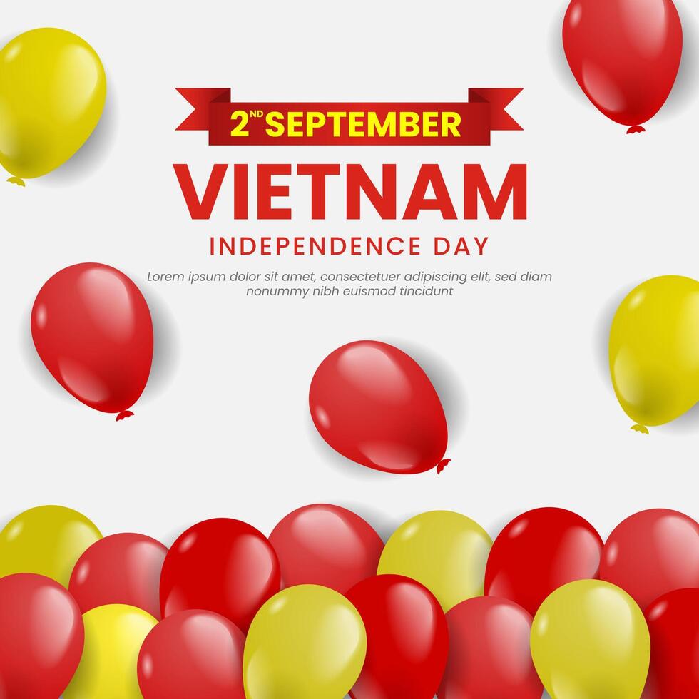 Vietnam Independence Day template background with balloon illustration vector