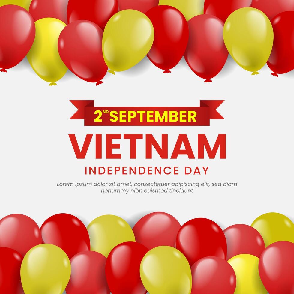Vietnam Independence Day template background with balloon illustration vector